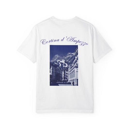 Cortina d'Ampezzo Mountain Scene T-shirt | Vintage Ski Town Graphic