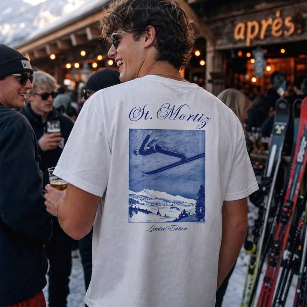 St. Moritz Ski Vintage Poster T-shirt | Limited Edition